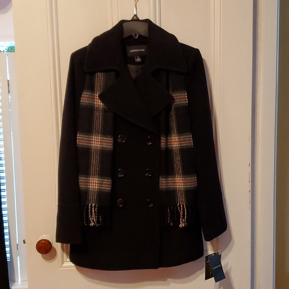 Women's Black Peacoat